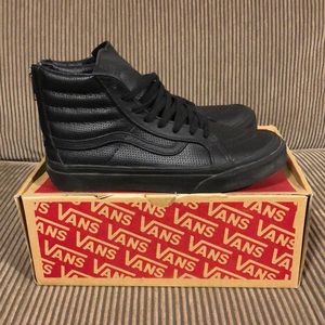 Vans SK8-Hi slim zip perf leather black, size 5